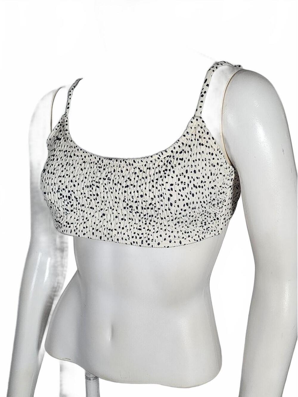 Xhilaration Women's Black and White Polka Dot Bikini Top Size L